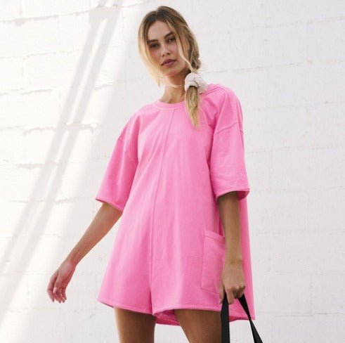 Oversized Shirt Romper