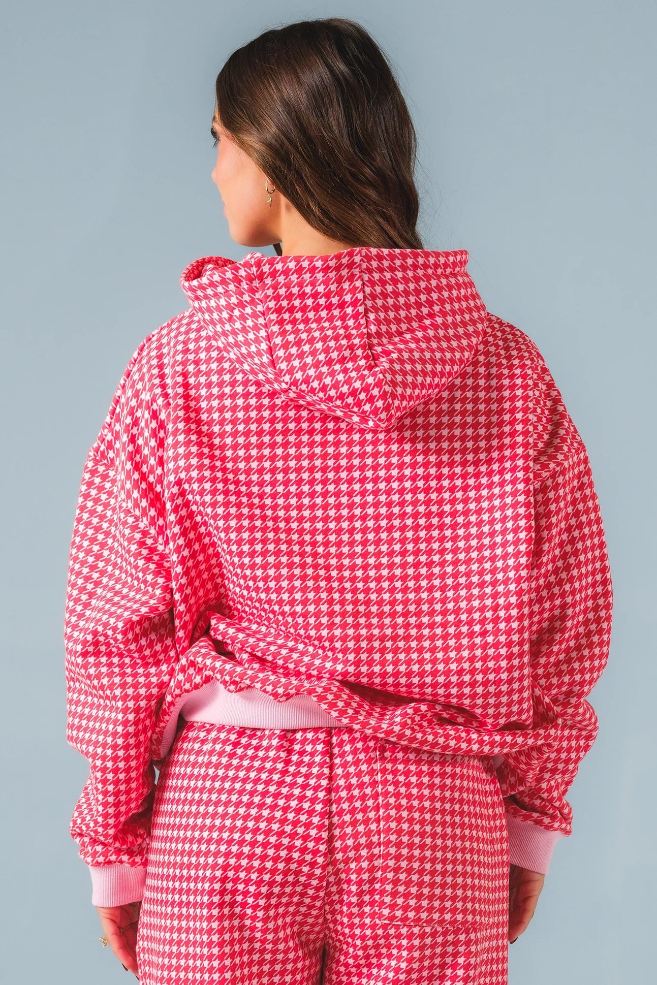 Houndtooth Rose Hoodie